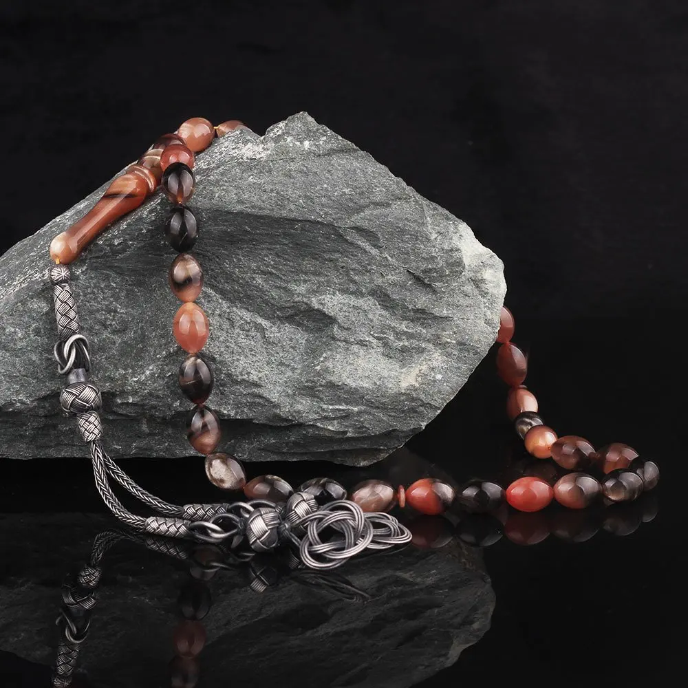 Kazaz tasseled amber rosary beads handmade custom design Made in Turkey