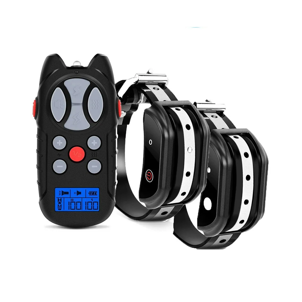 Newest Dog Training Collar Rechargeable Shock Collar for Dogs With 2 Collar 100g2280