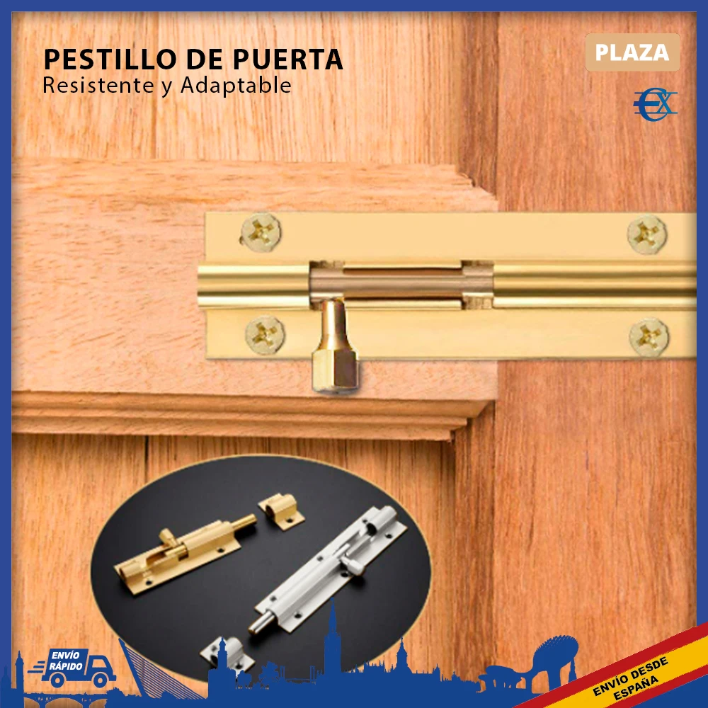 EUROXANTY® | Pestillo Puerta | Perno de Puerta | Seguridad del Hogar | Cerrojo de Puerta | Cerradura Puerta | Perno de Acero