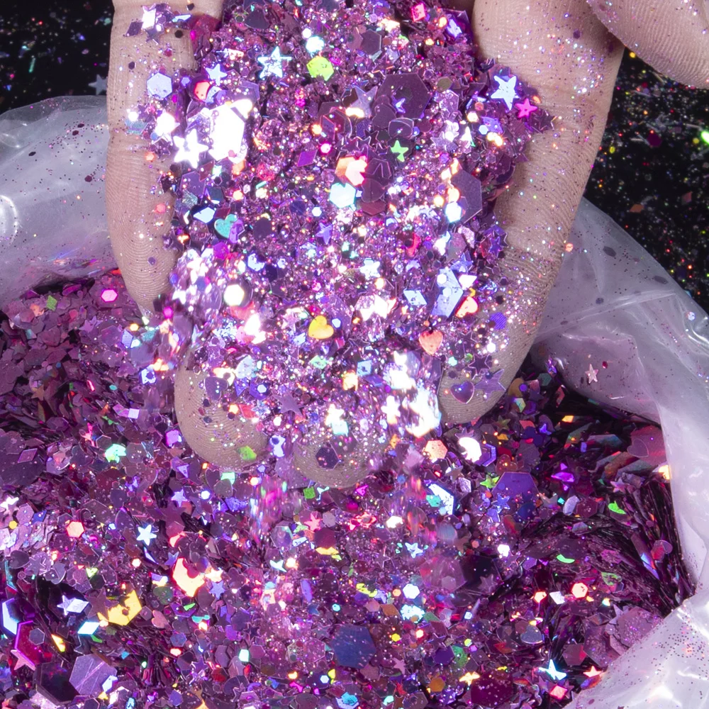 1000g/1 KG Chunky Glitter Nails Art Sequins Cosmetic Makeup Eyeshadow Powder Acrylic Paillettes for Body Nail Art Decorations