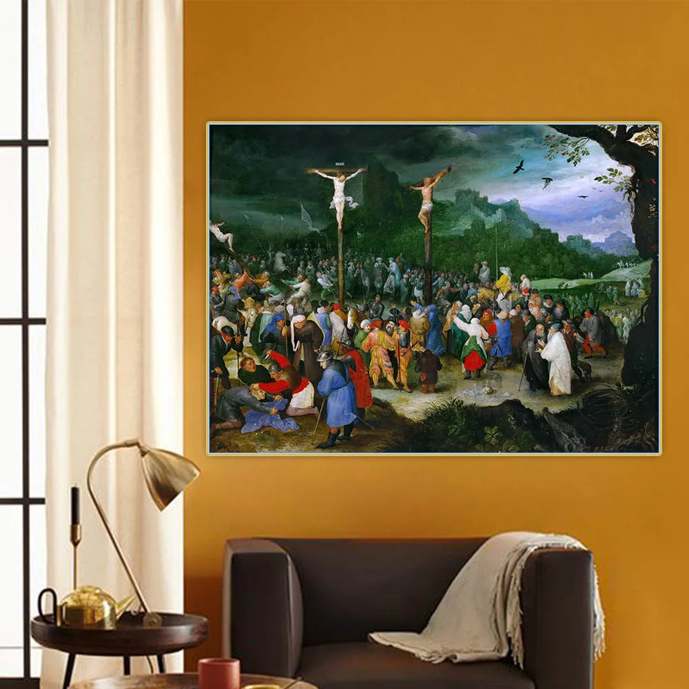 Bruegel Pieter - Crucifixion Cross Canvas Art Oil Painting Aesthetics Picture Wall Hanging Decorative Decor Home Decoration