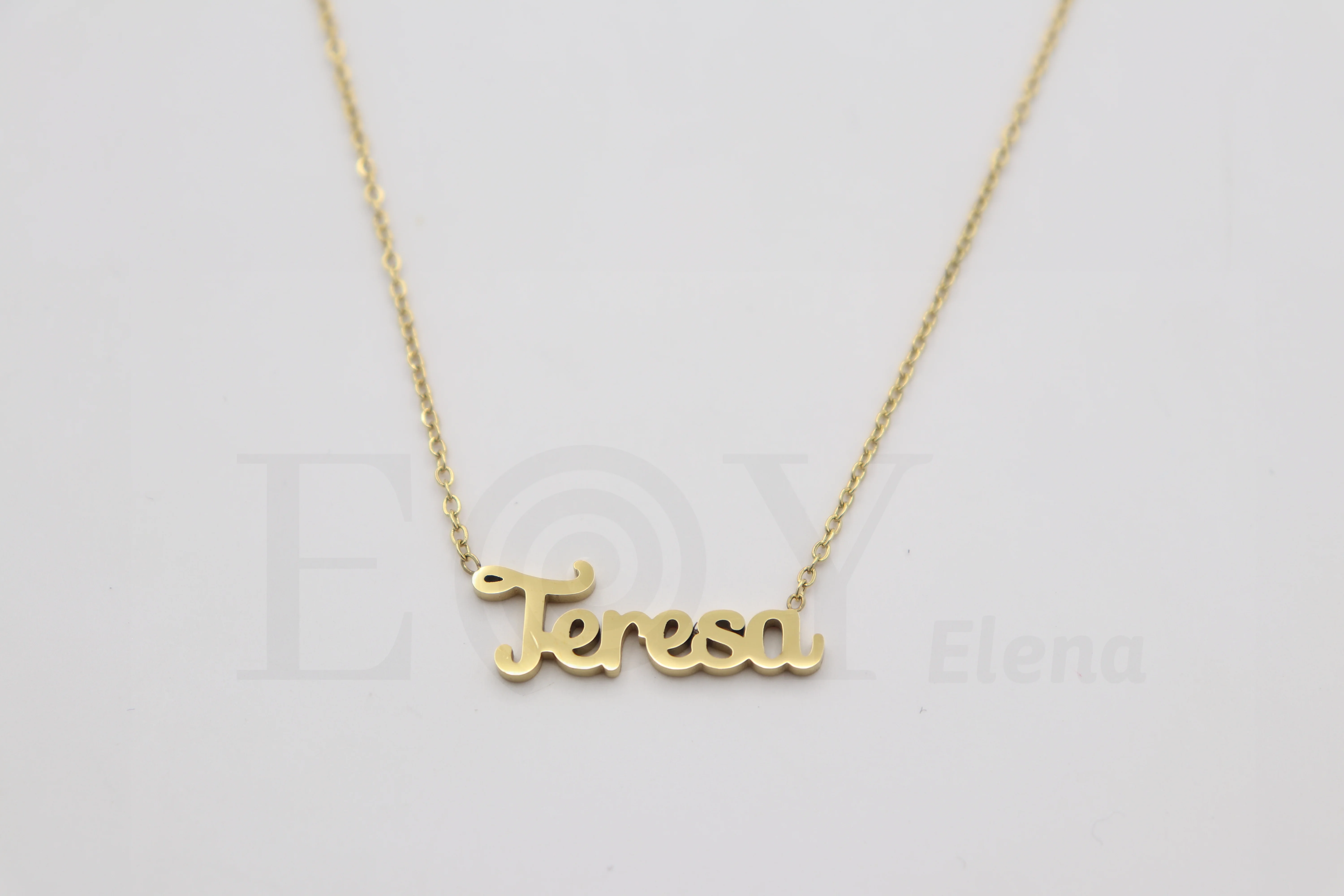 Collar De Acero Inox Con Nombre De Teresa Color Dorado Alta Calidad Envió Desde España