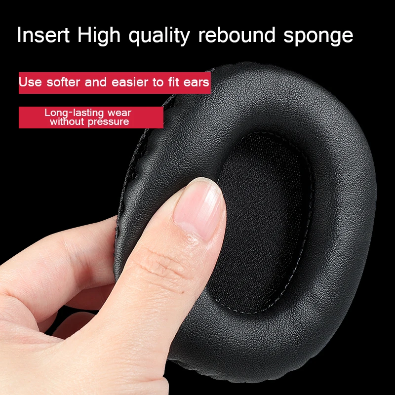 Cuscinetti di ricambio cuscinetti per le orecchie cuscini copertura per Marshall Monitor 1.0 / 2.0 / ANC cuffie cuffie spugna in pelle 1 paio nero