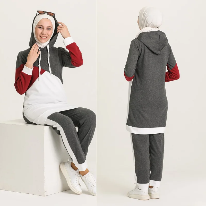

tracksuit set 2021season muslim fashion arabia Dubai fashion trends 100% Made in Turkey abayas hijab clothing muslim sets