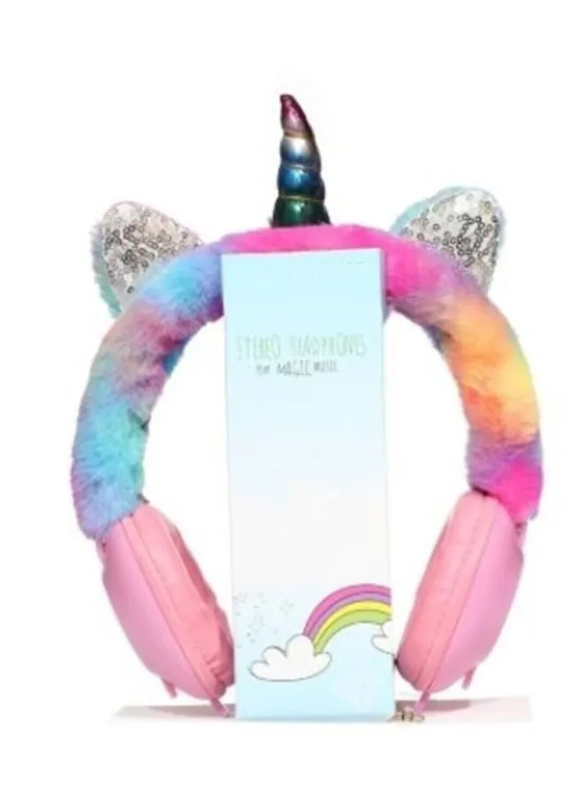 

Unicorn Headset Earphone Rainbow Colors Pink White Headphone for girls women use kids cable 3 mm jack computer mobile earphone