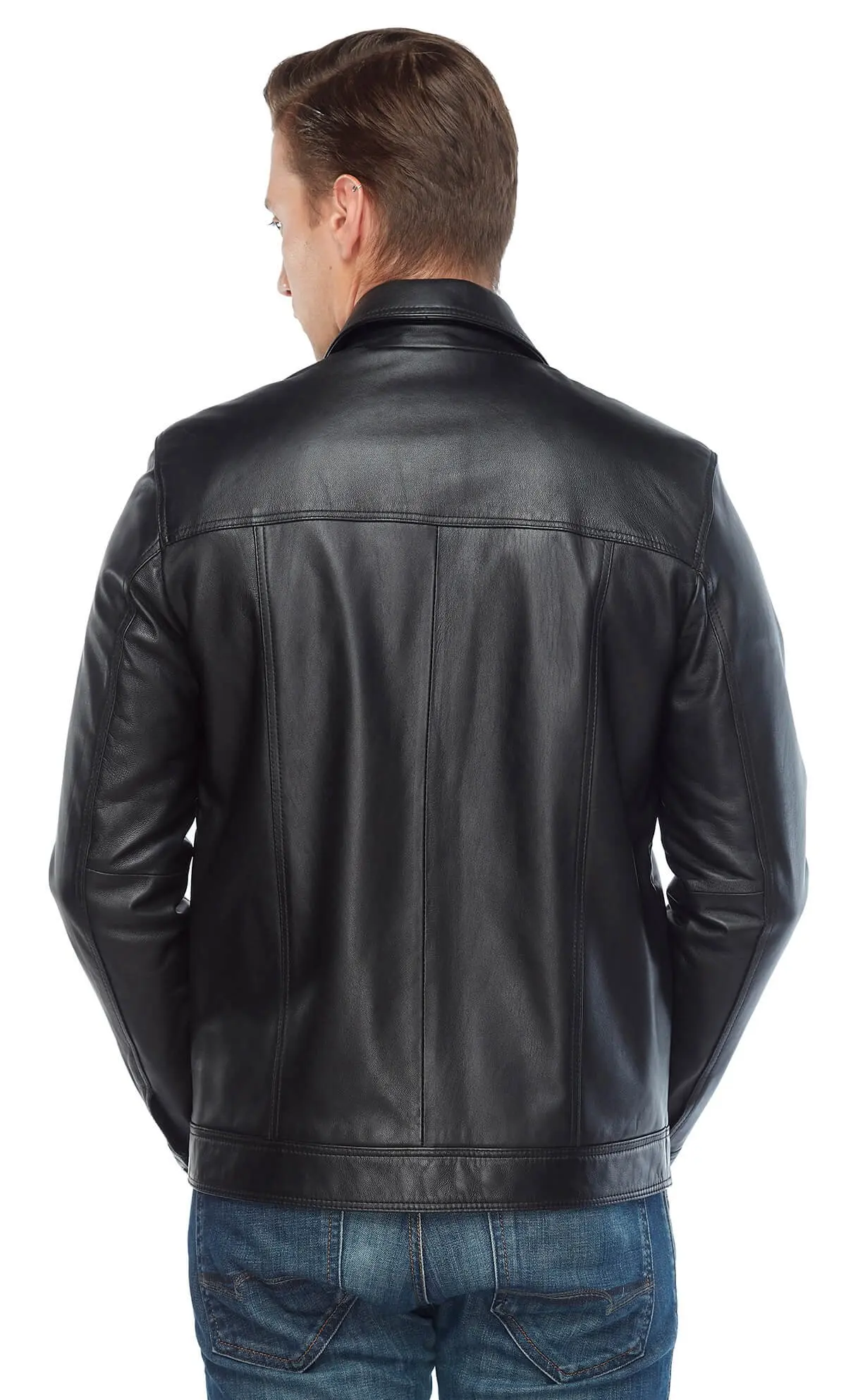 Marco Puntolu Phối Da Đen Gốc Da Cừu Thu Đông 2022 Biker Slim Size Lớn VintageTürkiye