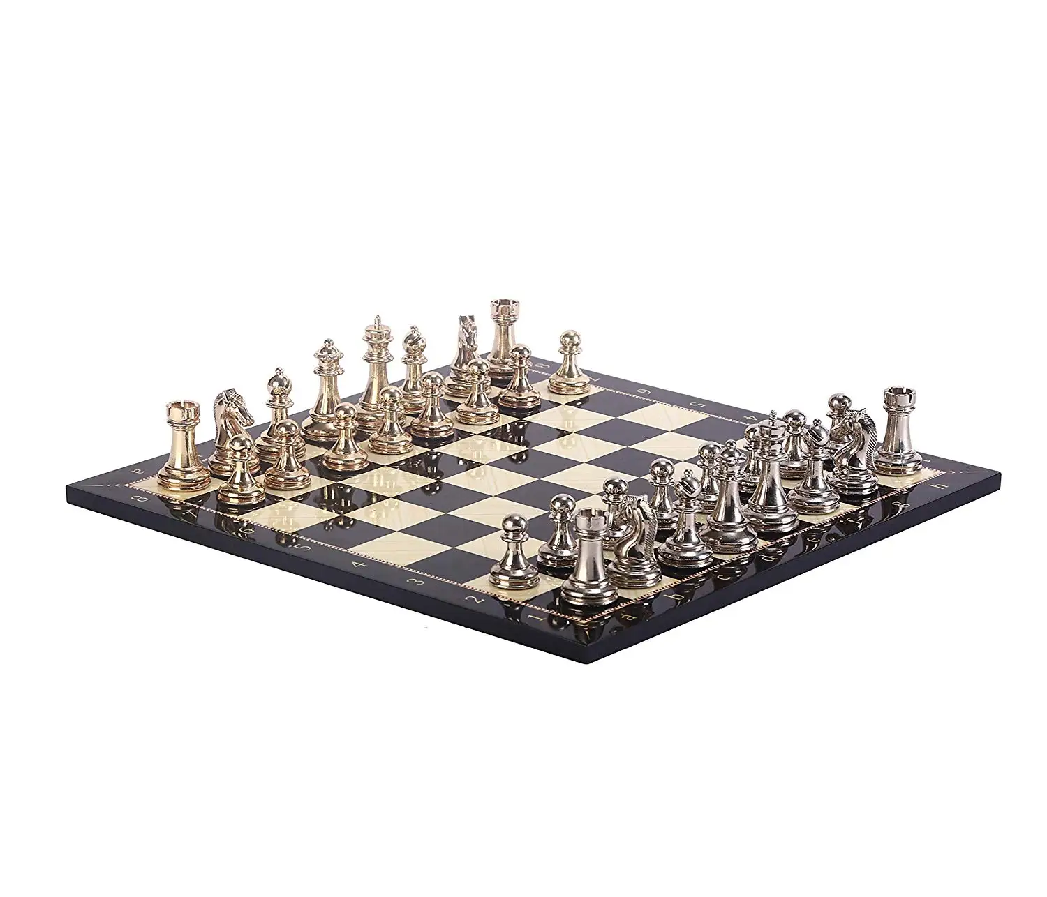 Classic Chess Set for Adult,Handmade Pieces and Walnut Patterned Wood Chessboard King 7 cm