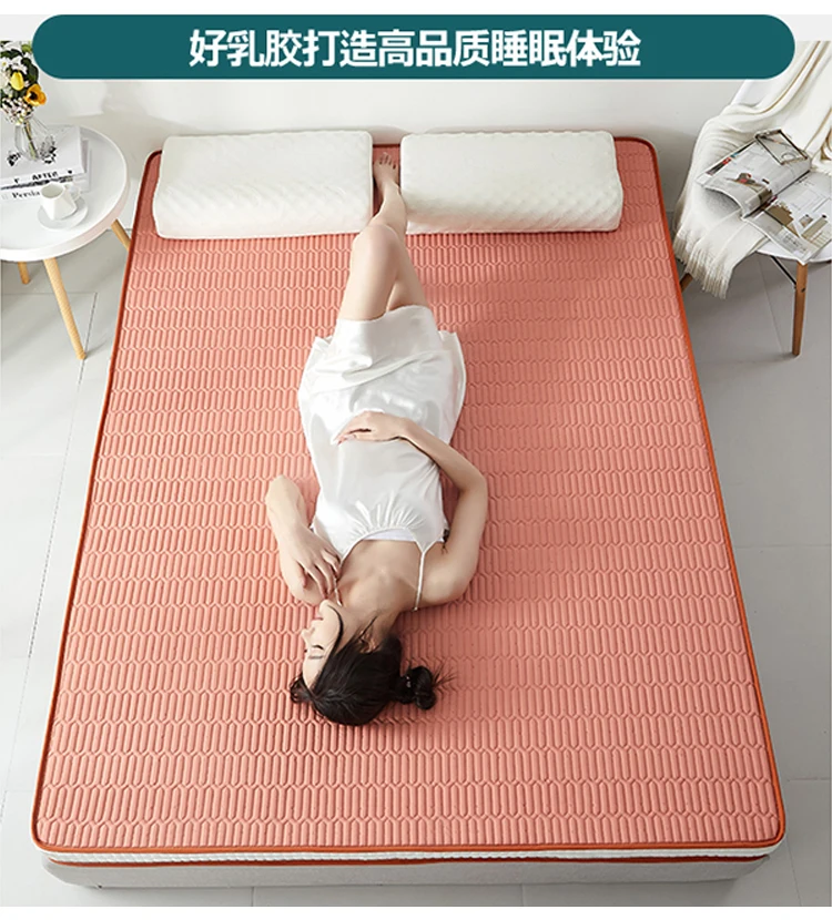 Thai Latex Sponge filling Mattress Floor Mat Foldable Slow Rebound Tatami Cover Bedspreads Thicken Twin King Queen Full Size