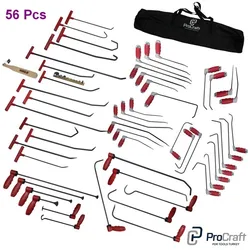 Paintless Dent Repair Set PDR TOOLS Set Dent Removal Pdr Repair Hail Damage Hook Set Rod Set 56 Pcs High Carbon Steel