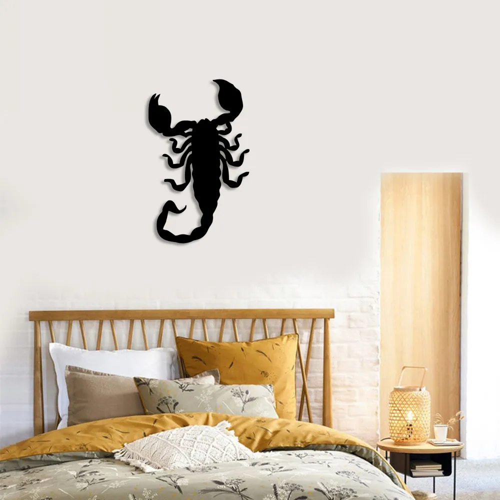 Upward Facing Scorpion Wall Room Home Accessory Wooden Table 30x50cm