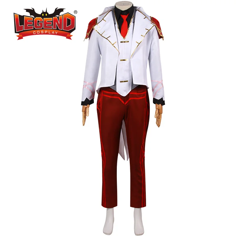 LOL Arcane Jayce Cosplay Costume Game Jayce White Blazer Suit Jacket and Pants Trousers Full Set for Male Men