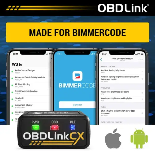 Imagen 2 del producto OBDLink-adaptador OBD2 CX Bimmercode para BMW/Mini, Bluetooth 5,1 BLE, funciona con iPhone/iOS y Android, codificación de coche, OBD II
