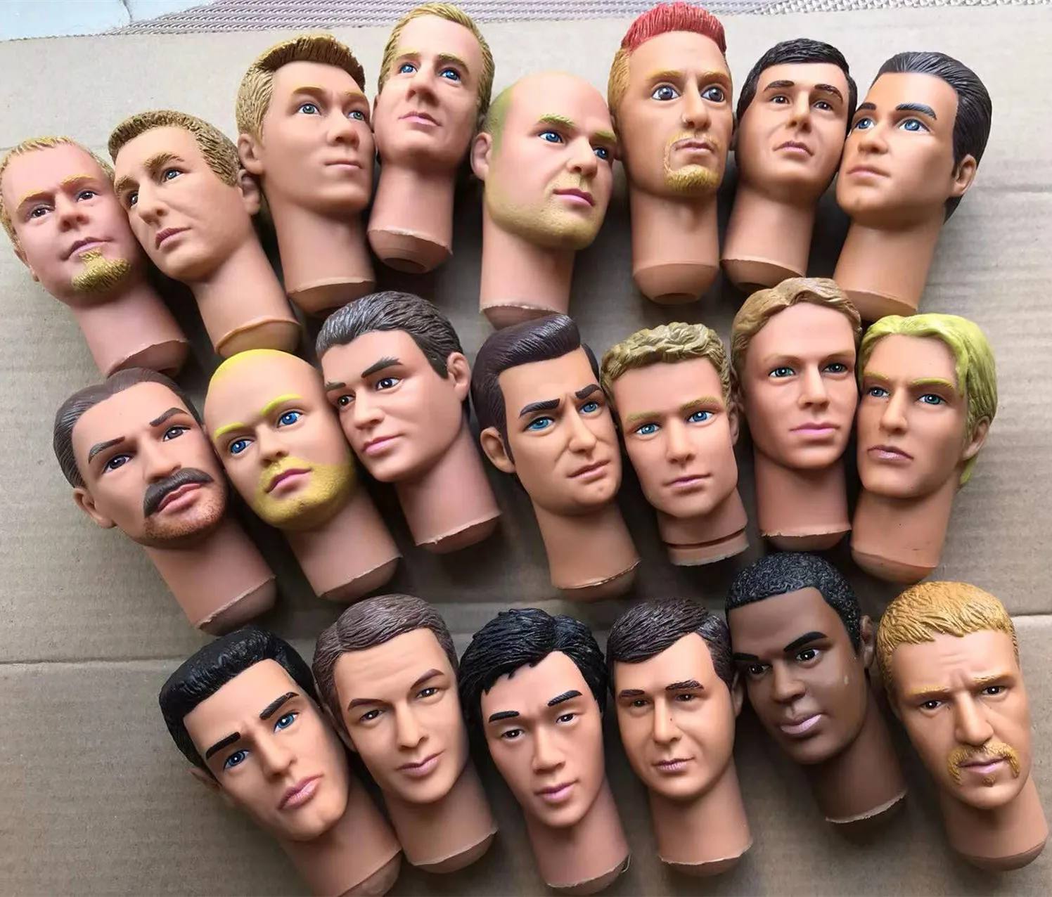 Rare Face Men Doll Heads Quality Makeup Doll Figure Collection Doll Parts Famous Men Stars Figure Heads DIY Toy Accessories