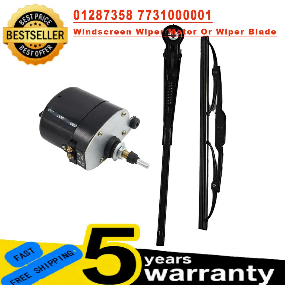 Universal 12V Windscreen Wiper Motor with Arm and Blade For Willis Jeep Tractor OEM: 01287358 7731000001 0390506510