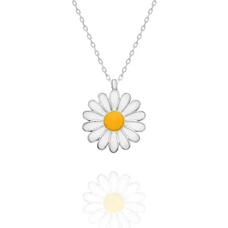 

925 sterling Daisy Necklace Female Silver Necklace