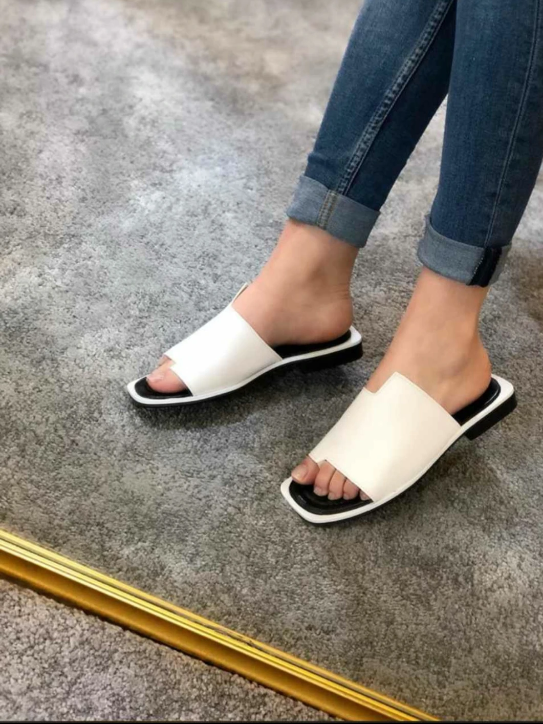 Women ladies slippers spring summer 2022 flip-flops white heel casual beach daily special occasions fashion shoes super price