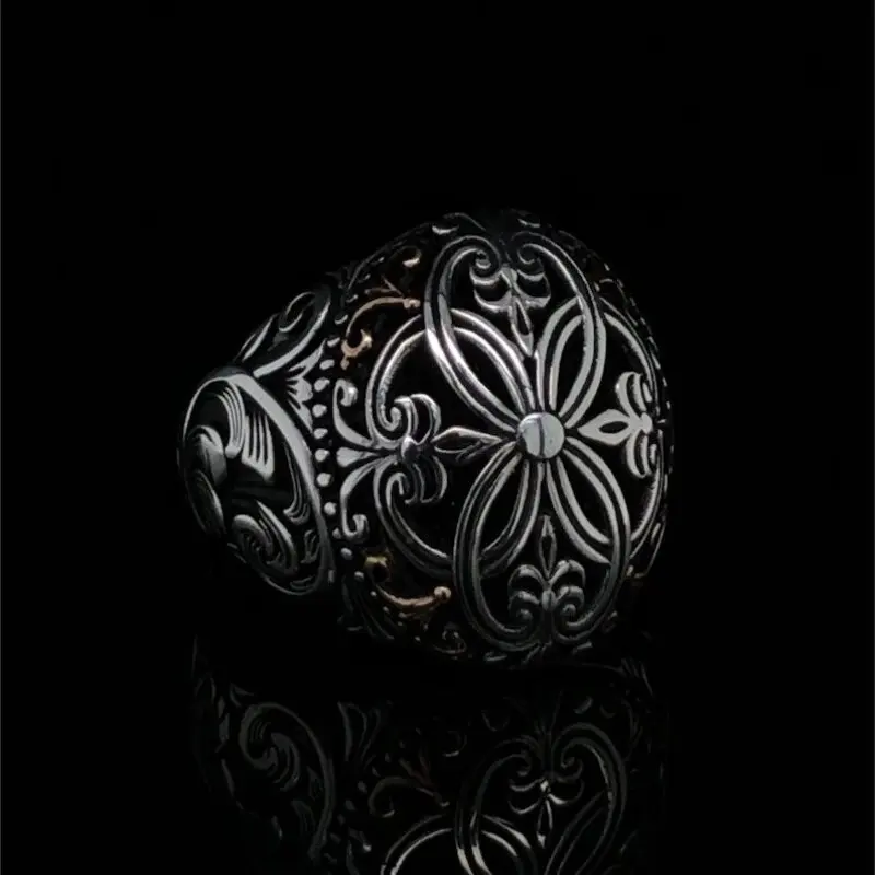 925K Celtic Statement Men's Ring Unique Norse Cool Custom Ring Authentic Sterling Silver Antique Turkish Master Hand Ring Men's