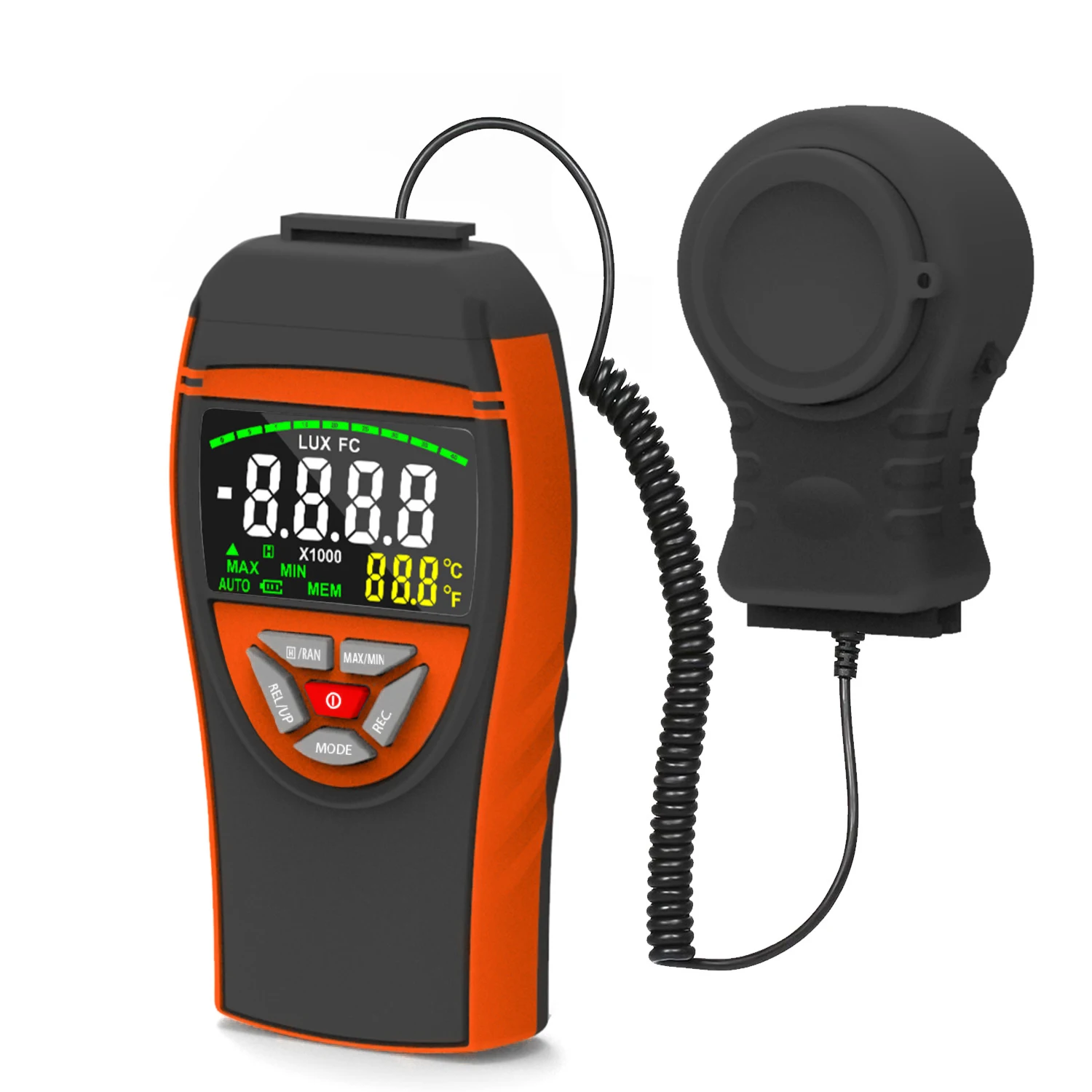 BT-8801C Digital Light Meters for Plants Measure Light from 0.1~400,000 Lux with Extendable Light Detector up to 2m, Data Hold