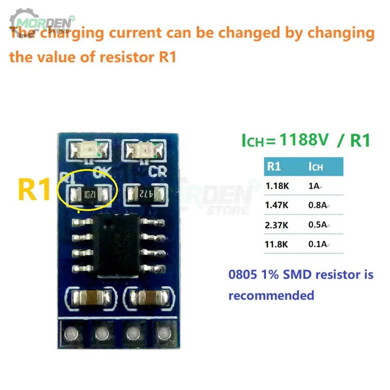 MPPT Solar Charge Controller 1A 4.2V 3.7V 18650 LiPo Li-ion Lithium Battery Charger Module SD05CRMA Solar Panel Battery Charging