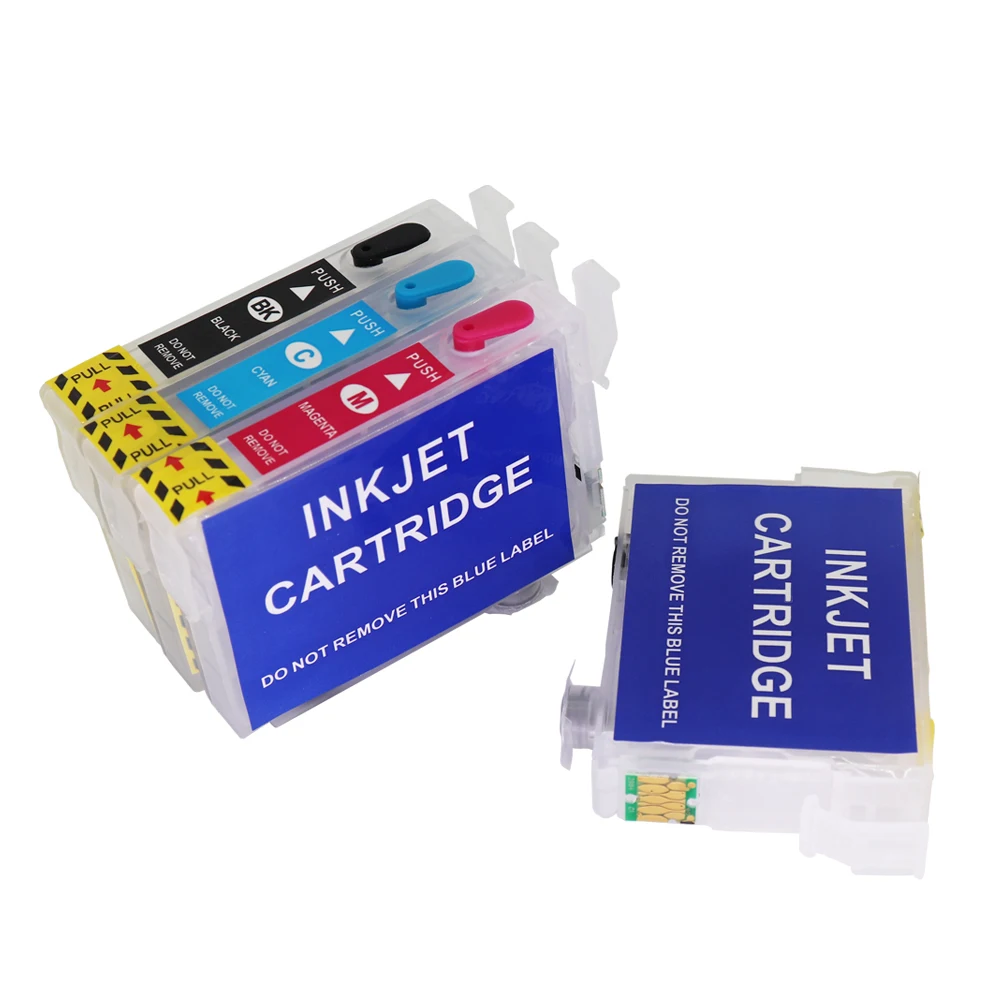 4 pcs T2001-T2004 T200XL1 Refillable Ink Cartridge For Epson XP200 XP300 XP400 XP310 WF-2520 WF-2530 Printer With Chips