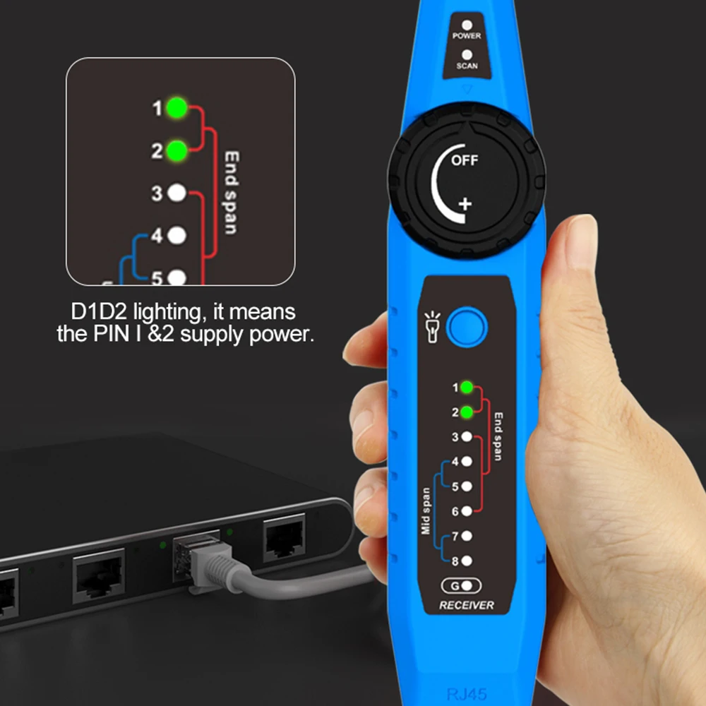 NOYAFA NF-810 Mạng Theo Dõi Lan Bút Thử PoE Ethernet Cat5 Cat6 Đo Chiều Dài Với Chiếu Sáng Bút Thử Oltage Hiện Tại Dụng Cụ