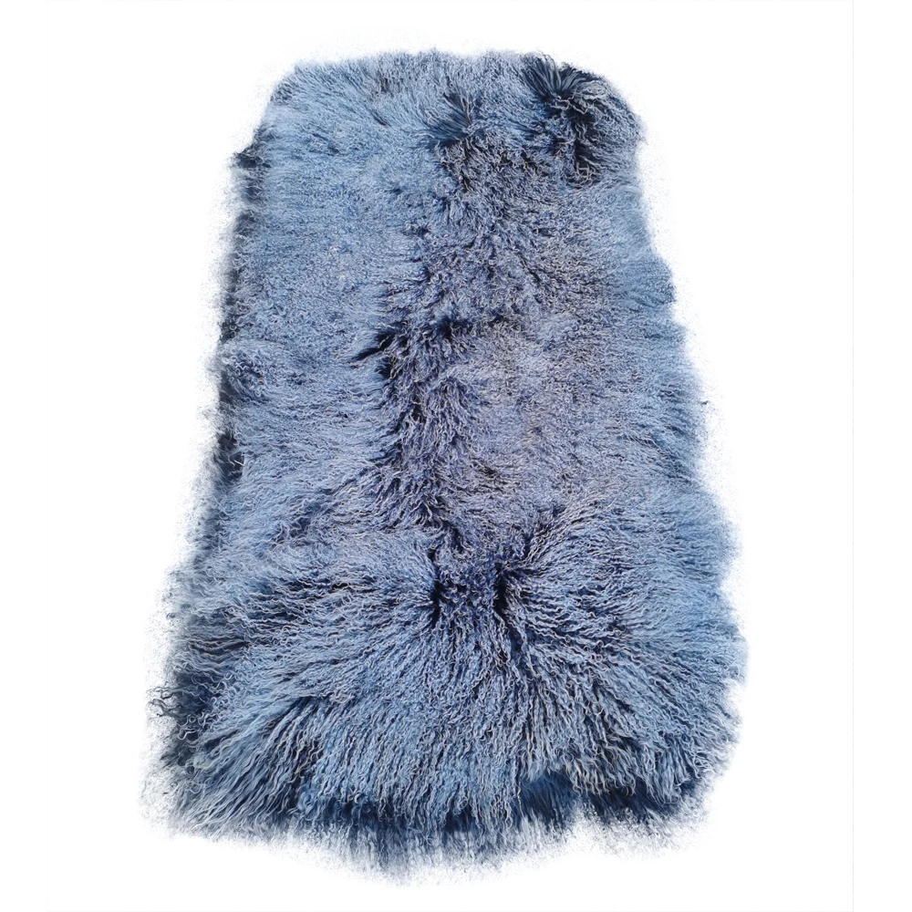 Luxury Primary Genuine Mongolian Fur Rug Curly Tibetan Lamb Fur Plate Doll Wig Sofa Sheepskin Blanket Carpet