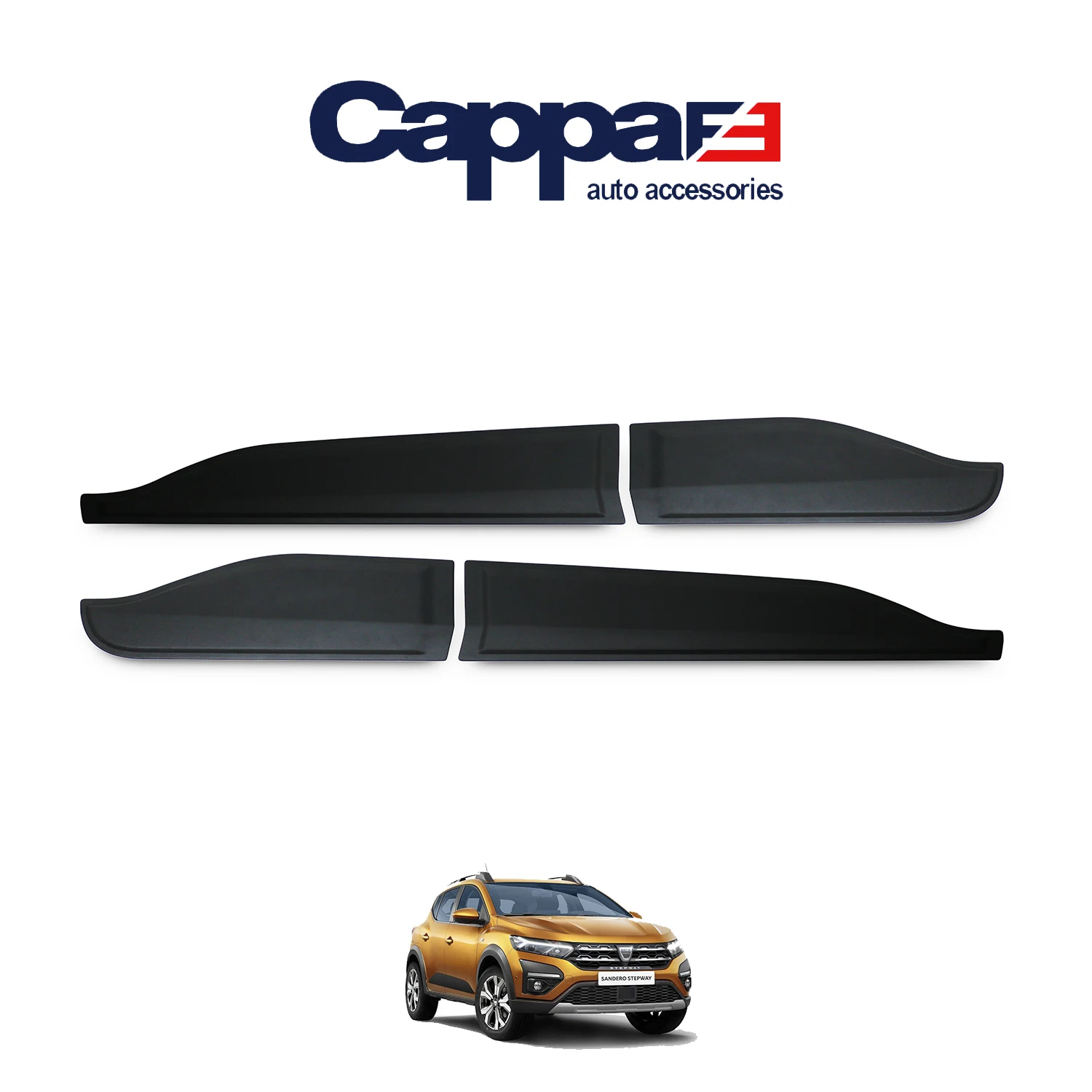 Cappafe Dacia Sandero After 2021- Year Door Protection Plastic 4 Pcs, Plastic ABS Matt Black Perfectly Compatible