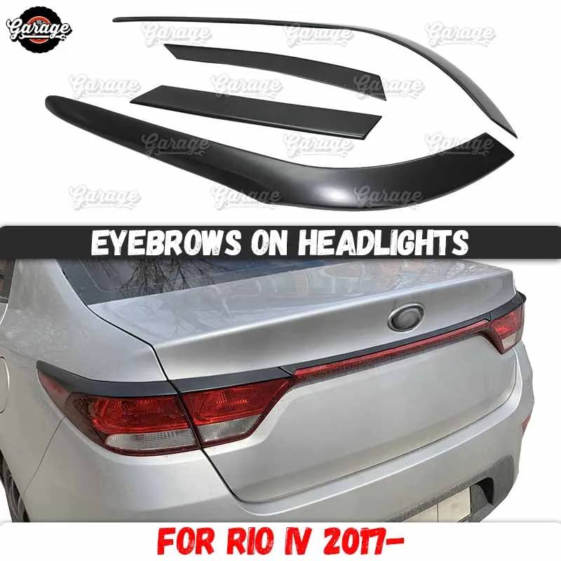 

Eyelids on rear lights for Kia Rio 4 Sedan 2017- ABS plastic pads 1 set / 4 p cilia eyebrows covers trim accessories car styling