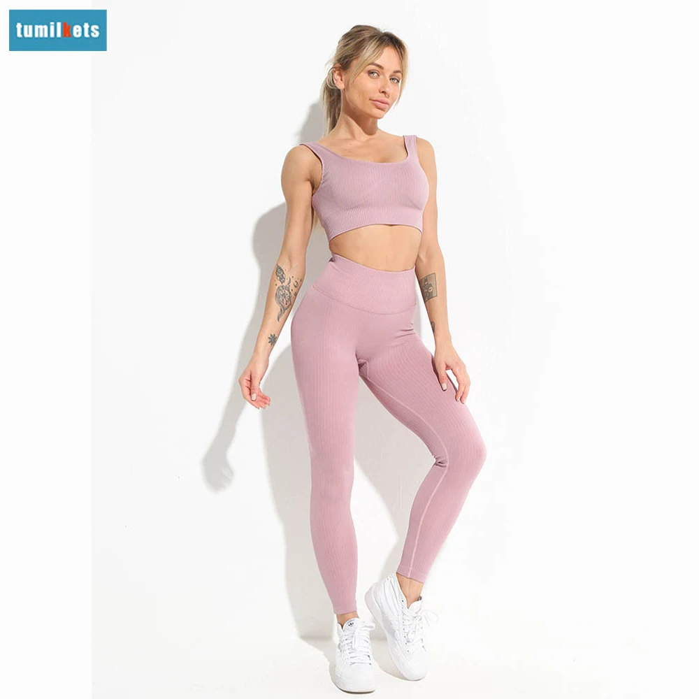 1Piece Seamless Women Sportswear Yoga Sets Workout Clothes Female Tracksuits Outfit Sports Gym Leggings Fitness Bra Top Shorts