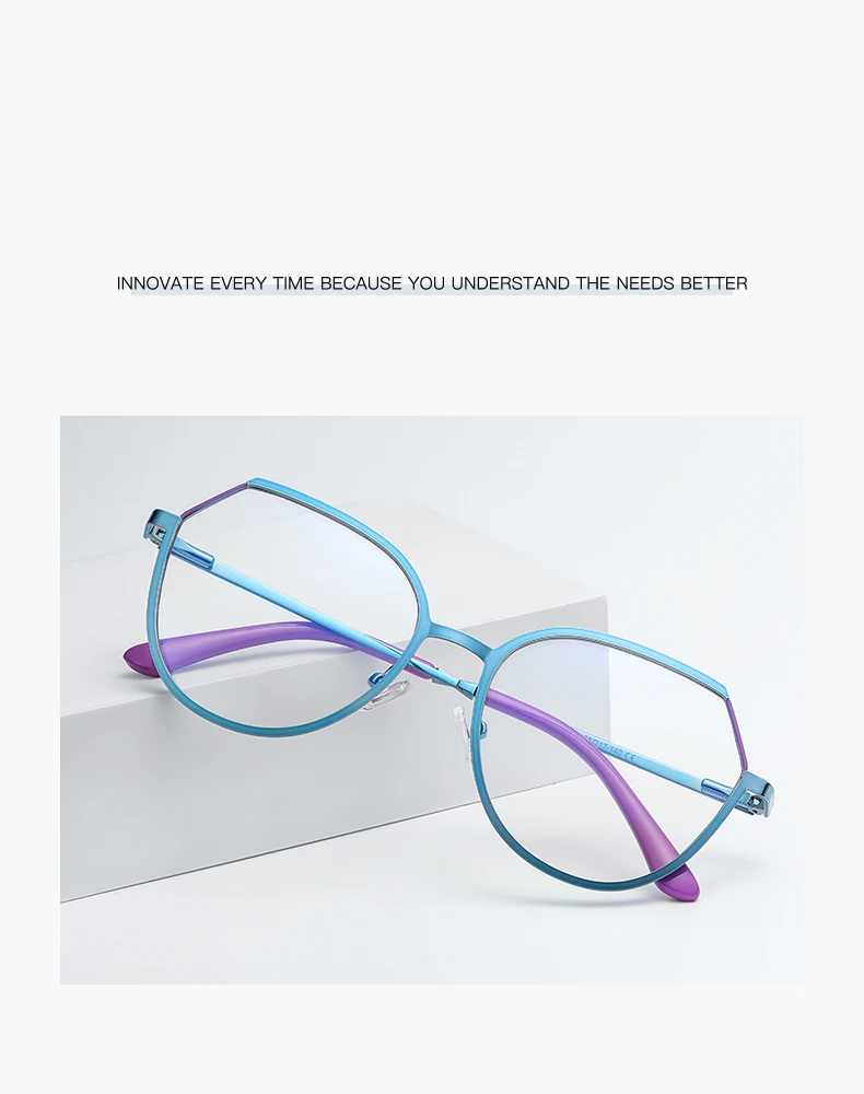 2022 neue Heiße Frauen Optische Brillen Rahmen Vollrand Mode Weibliche Brillen Rezept Brillen Gläser Stilvolle Alloy Rahmen – Detail 2