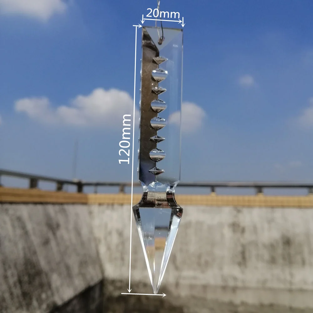 Camal 1 Buah 120Mm X 20Mm Lampu Prisma Liontin Kristal Kepala Roket Bagian Lampu Gantung Tempat Lilin SunCatcher Pesta Pernikahan