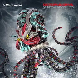 Microworld 3D Metal Puzzle Mechanical Octopus Devil Model Kits DIY Desktop Games Jigsaw Educational Toys For 1000 pieces puzzle