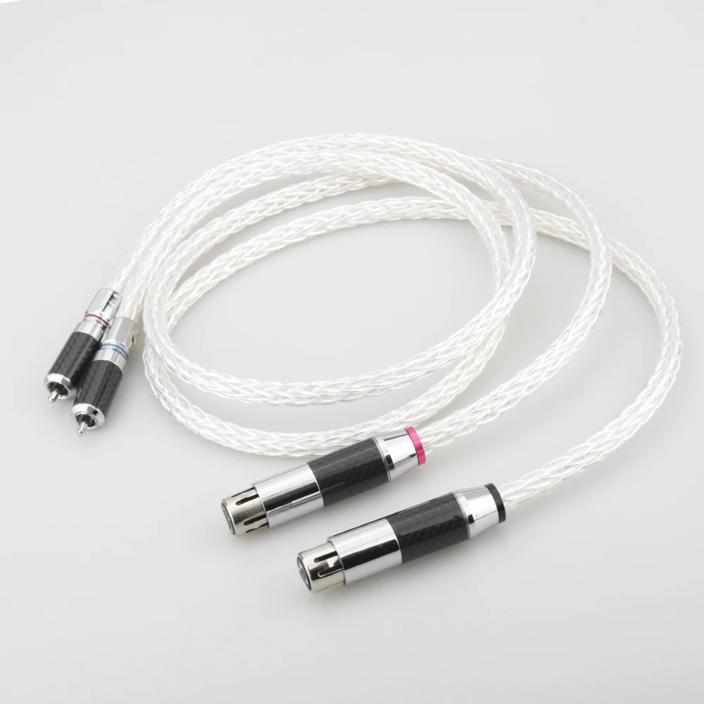 High Quality 8AG Signature OCC Silver Plated RCA Male To XLR Female Plug Audio Cable XLR (female) To RCA (male) Audio Cable