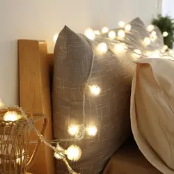LED Furry Snow Ball Led String Lights Fairy Light for Garden Home Decor Wedding Party Garland Decorations
