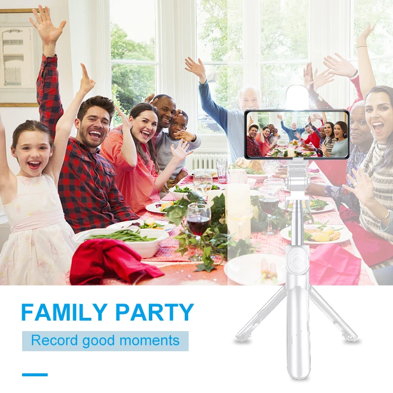 ขาตั้งกล้องสำหรับโทรศัพท์รีโมทคอนโทรลโทรศัพท์มือถือ Selfie Stick ขาตั้งกล้องสำหรับเดินทางการบันทึกขาตั้งกล้อง Monopods สำหรับ Xiaomi Huawei