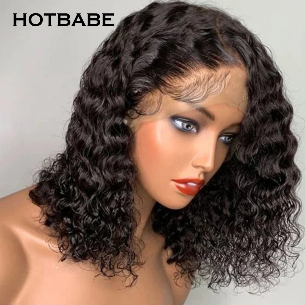 

Short Curly Bob 13x6 Lace Front Human Hair Wigs Brazilian Deep Wave 13x4 Lace Frontal Wigs 4x4 Lace Closure Wig Pre Plucked 250%