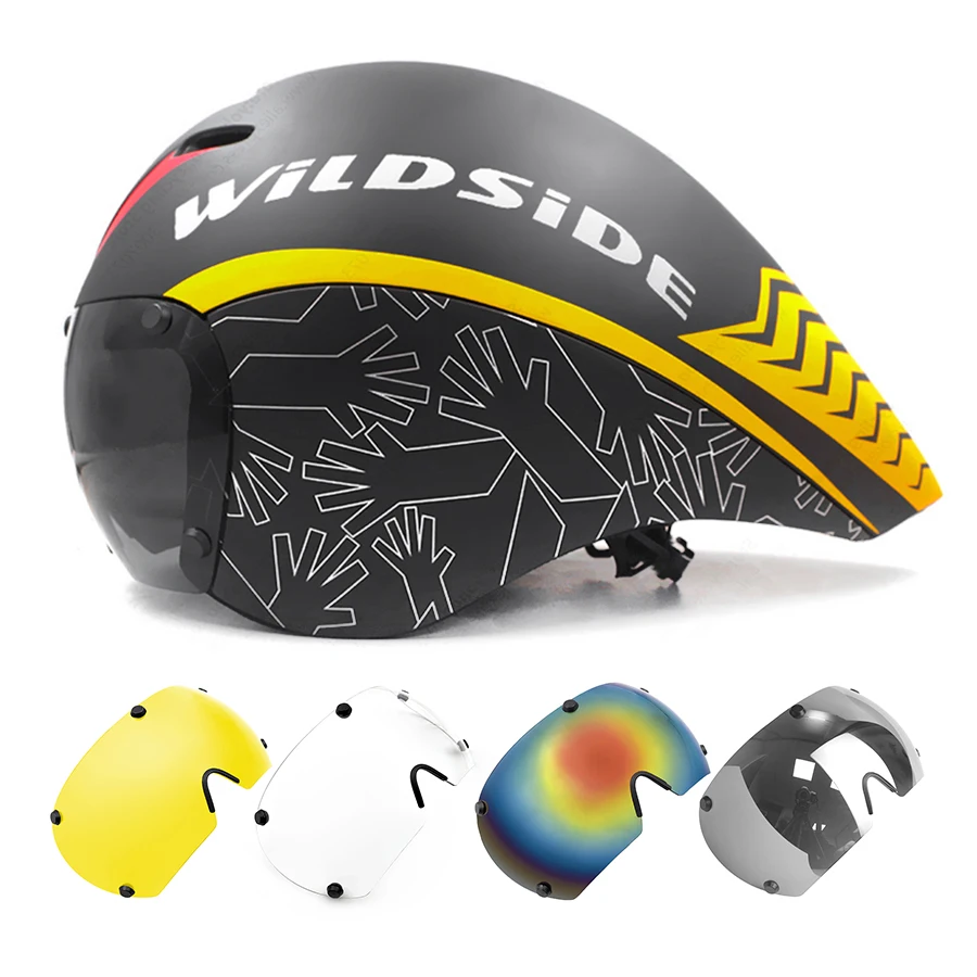 Tt Fietshelm Lens Bril Triatlon Tri Aero Racefiets Helm Tijdrit Race Fietshelm Mannen Casco Ciclismo Accessoires - afbeelding 1