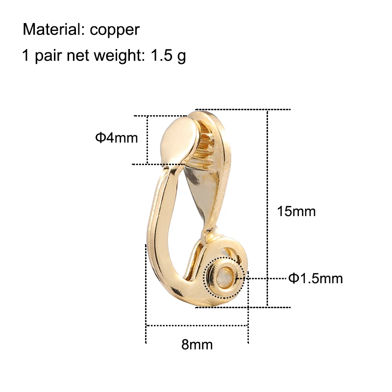 UNNAIER2/10pcs Women\'s Clip On Earrings for DIY Jewelry Making Accessories Earring Accessories, Copper Fashion Women Jewelry2023