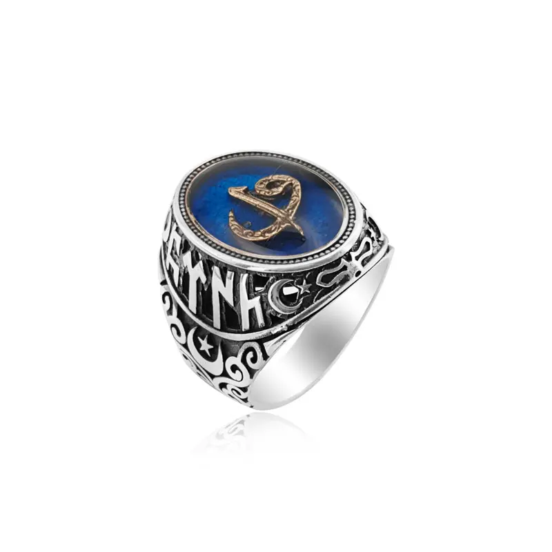 New Original Hot Sale Rings 925 Sterling Silver Vintage Jewelry Arabic Letter Mens Islamic Turkish Ottoman Alif Boho Muslim Letter