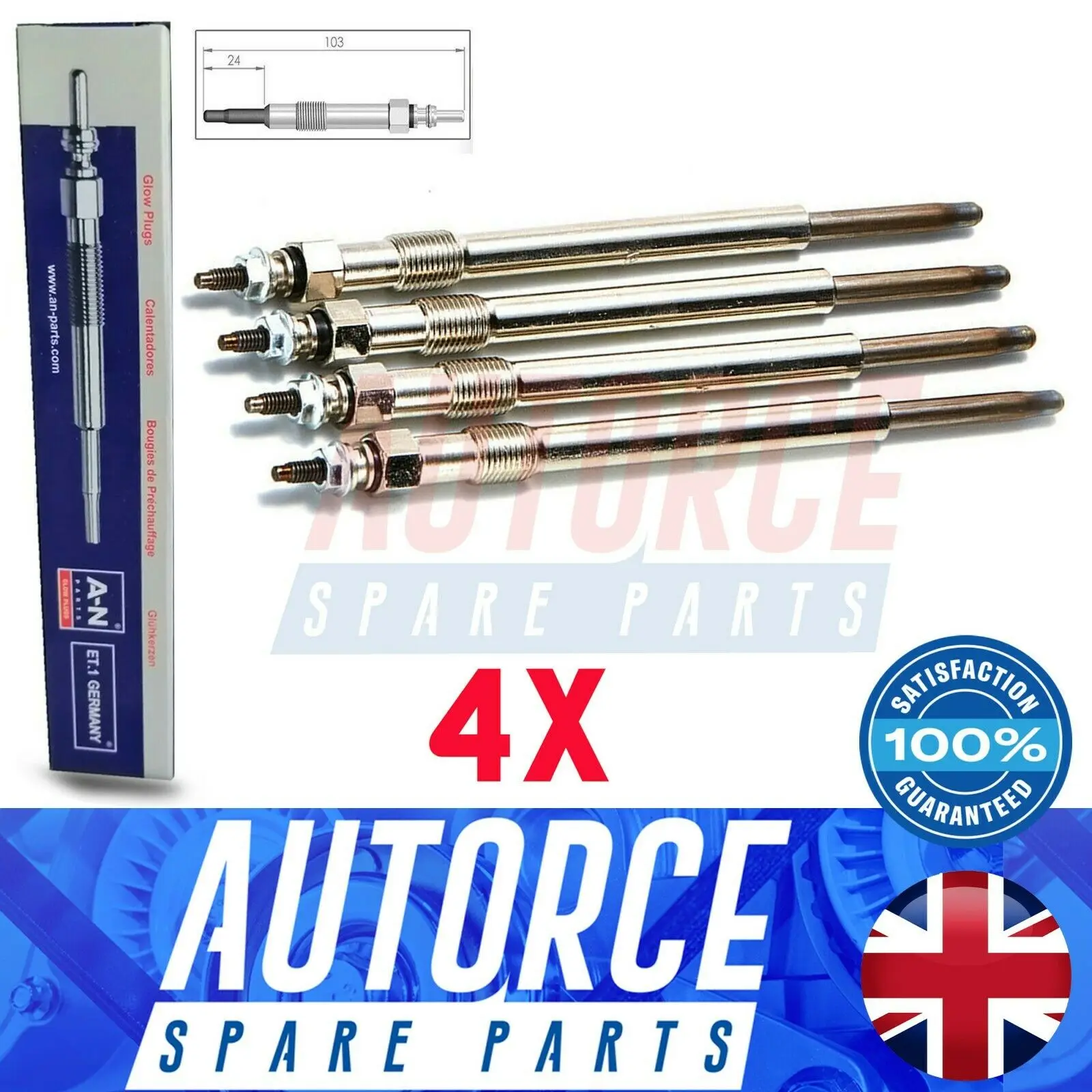 4X FOR PEUGEOT PARTNER BOXER 206 306 307 308 406 407 508 607 806 HEATER GLOW PLUGS