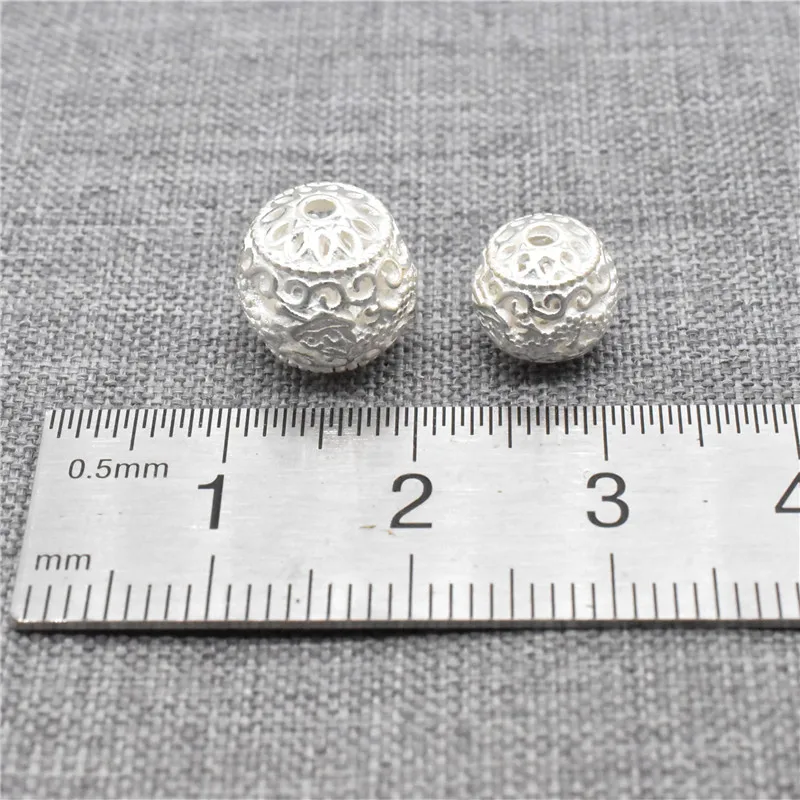 4 Pieces of 925 Sterling Silver Dragon Round Ball Beads for Bracelet Necklace 8mm 10mm