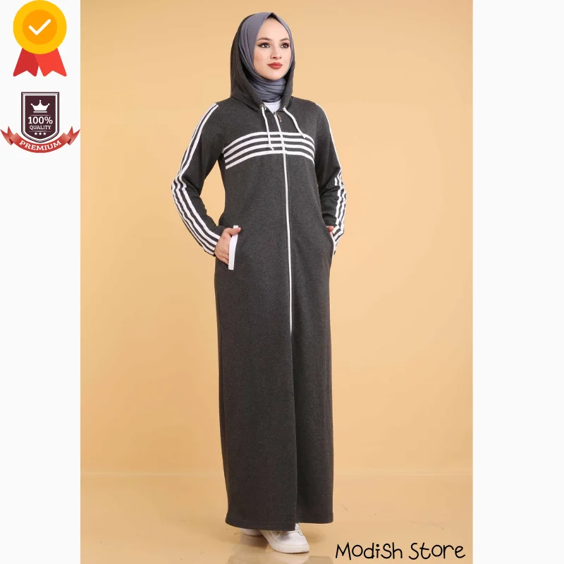 Tracksuit Double Sport Muslim Sets 2021 Turkish Women\'s Clothing Winter Autumn Arabic Dubai Black Abayas Kaftan Ramadan Moroccan