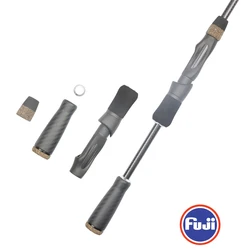 Pro Bomesh 1Set 56.1g Fuji 16# TVS Reel Seat Carbon Fiber Split Grip Butt Grip Spinning Handle Kit DIY Fishing Rod Accessory