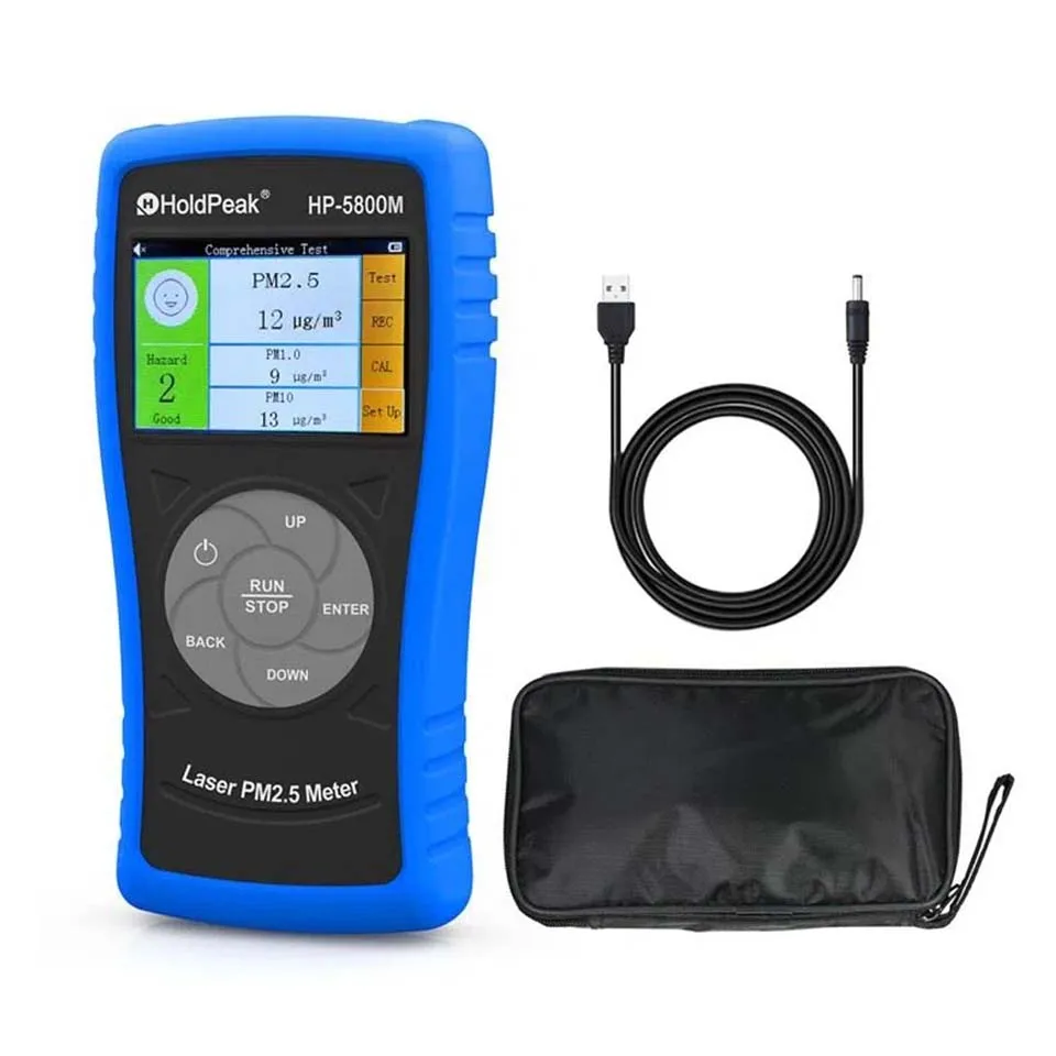 HOLDPEAK Professional Air Quality Monitor Tester ,Particle Detector Meter for PM2.5,Industry,Decoration, Environment,HP-5800M