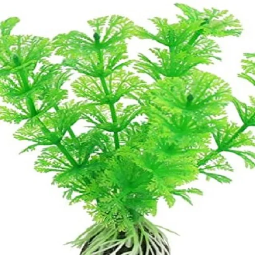 Aquarium artificial plants. 4 pcs quality made decorative 3 pcs green 1 pcs red nearly 11 cm long