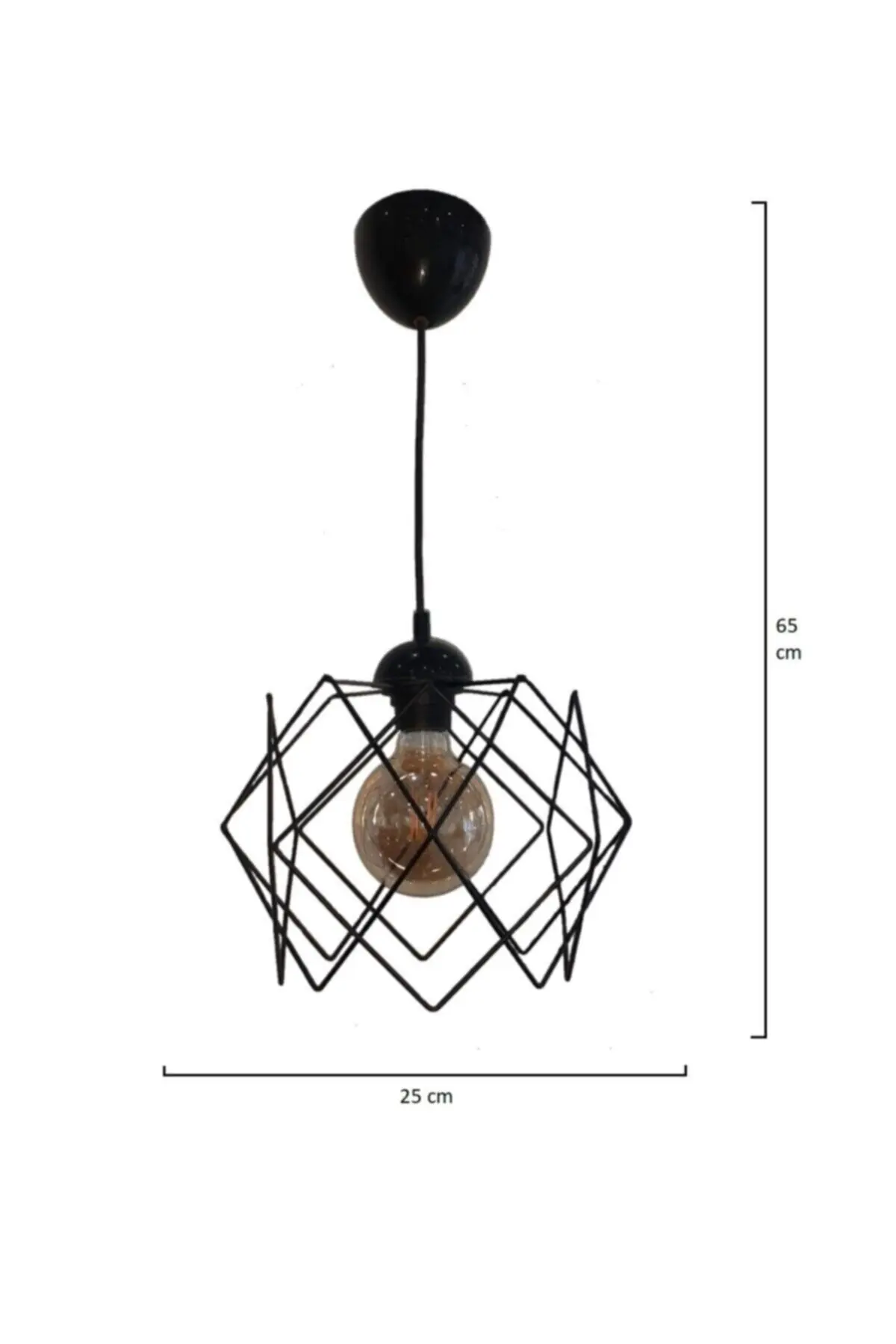 

Black Multi Square Pendant Single Chandelier (WITHOUT GLASS) The product of width is 25 cm, the length is 65 cm.