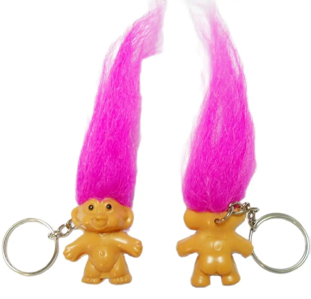 8 pcs, Purple Lucky Troll Keychain, Key Ring pencil top, Party Gift, kids Party Favor, Pinata filler, novelty, souvenirs, toys