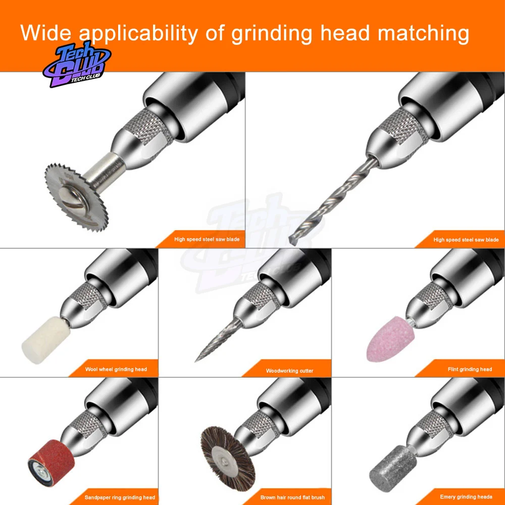 15000rpm Adjustable 3 Speeds Electric Grinder Drill Rotary Grinding Machine USB Engraving Pen with Drill Bit Hand Tool