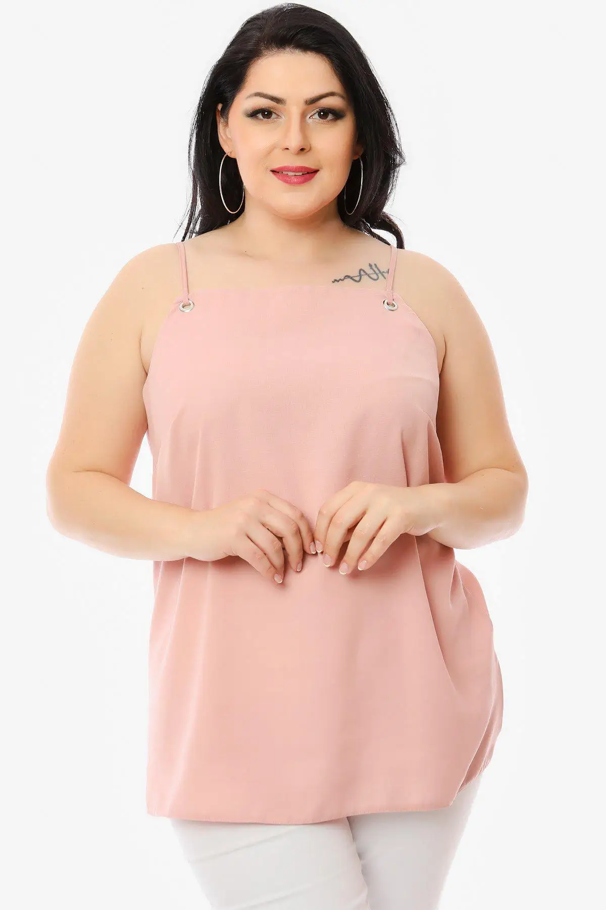 Hanezza Plus Size with Eyelet İp Undershirt