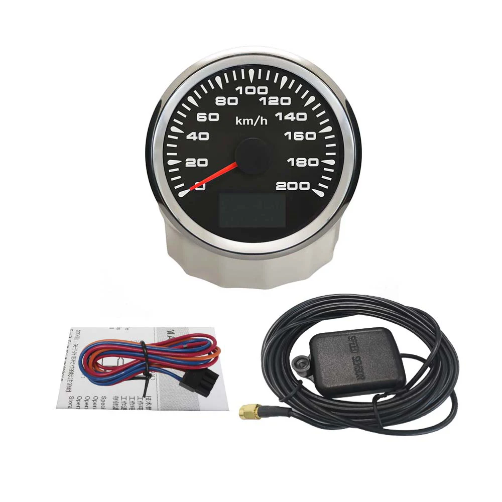 ELING GPS Speedometer 120km/h 200km/h Odometer Mileage with 8 Colors Backlight 85mm for Car Truck Motor Auto Shows TRIP/COG ODO
